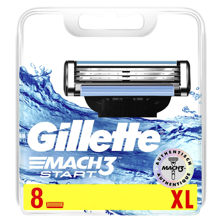 Gillette Mach3 Start Rasierklingen, 8 Ersatzklingen für Nassrasierer Herren mit 3-fach Klinge Single