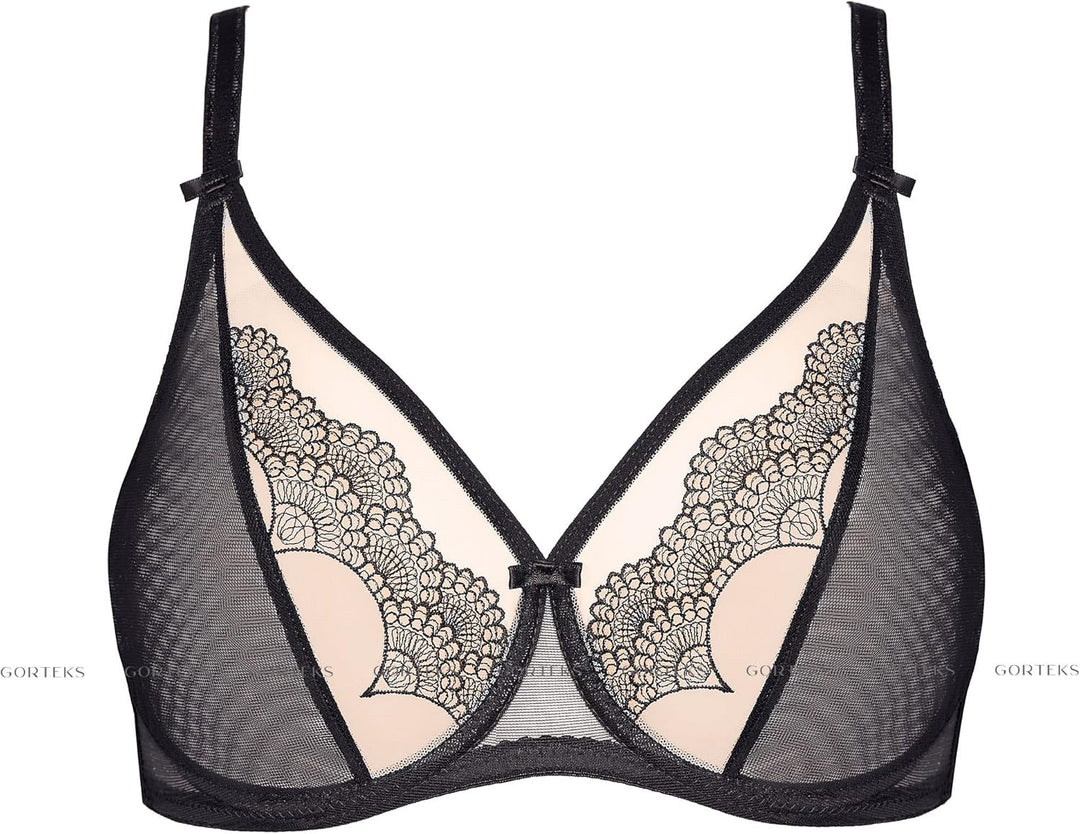 Gorteks Damen Heidi BH 65E Schwarz, 65E Schwarz