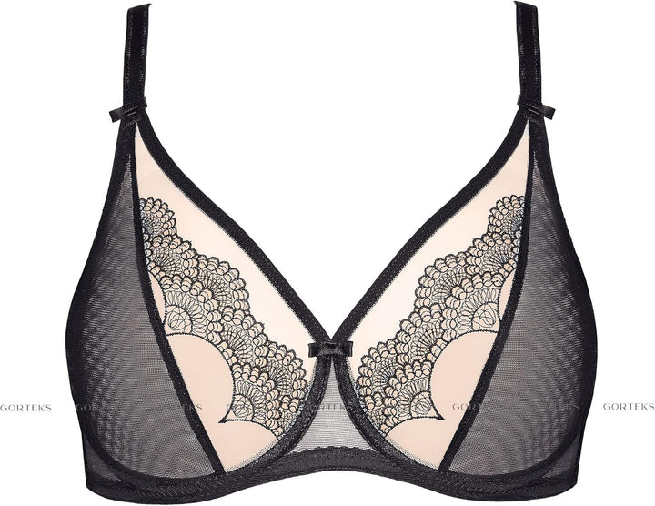 Gorteks Damen Heidi BH 65E Schwarz, 65E Schwarz