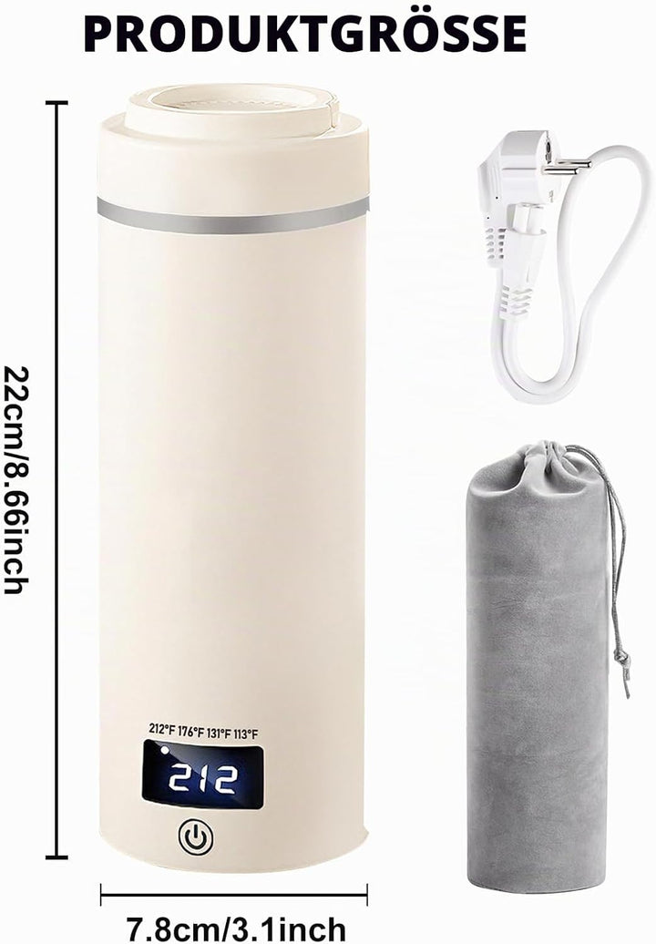 Elektrischer Reisewasserkocher Klein, 550ml Reise Schnelles Kochwasser, Mini Wasserkocher Mit Temper