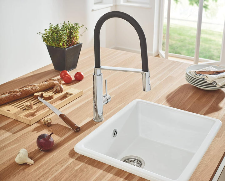 GROHE Concetto, Profi Küchenarmatur mit 2 Strahlarten (Wasserhahn Küche mit ausziehbarer Profibrause