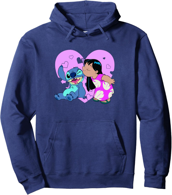 Disney Lilo & Stitch Valentinstag Lilo Heart Kiss Pullover Hoodie