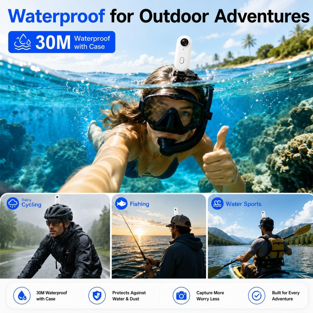 Winnes 4K Action Camera Mini Daumengrösse Sportkamera POV Kamera 4K WiFi Helm Action Camera Magnetmo