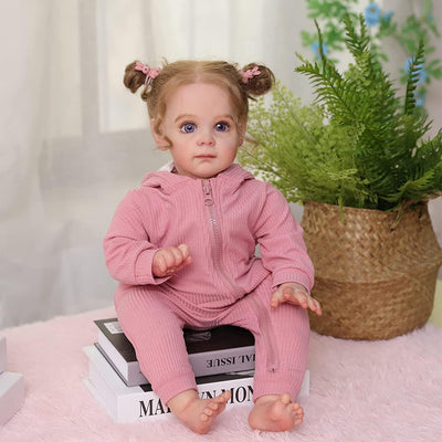 AIBAOLIAN Reborn Puppe 24 Zoll Reborn Baby Lebensecht Weiche Silikon Vinyl echt Reborn Baby Handgema
