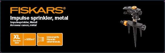 Fiskars Impuls-Sprinkler XL, Mit Abstandsregelung, Sprühbildkontrolle und Rotationskontrolle, Univer