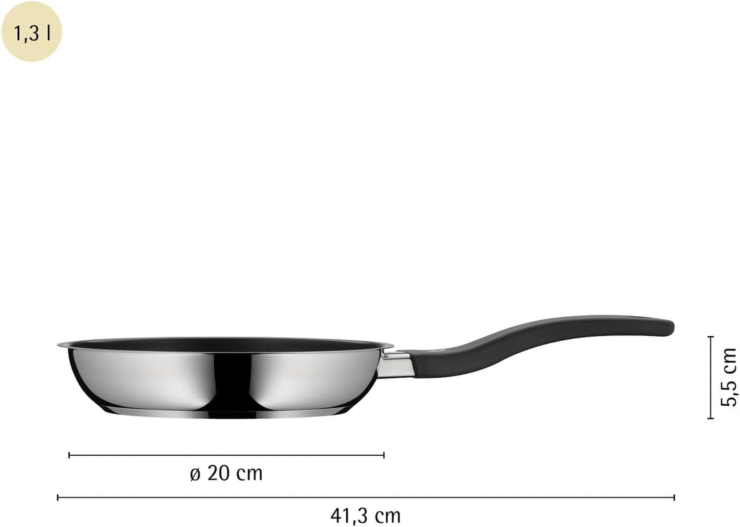 WMF Devil Bratpfanne 20 cm, Pfanne Induktion, Cromargan Edelstahl beschichtet, Kunststoffgriff