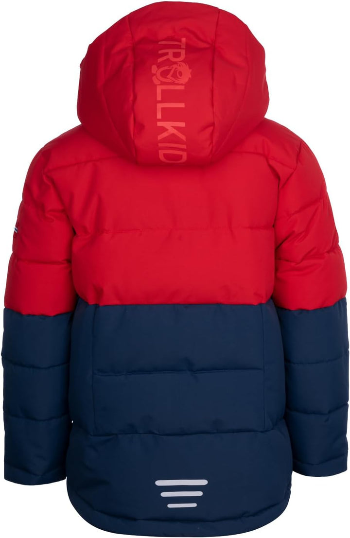 Trollkids Kids Gryllefjord Jacket Bright Red/Mystic Blue/Medium Blue 104, Bright Red 104
