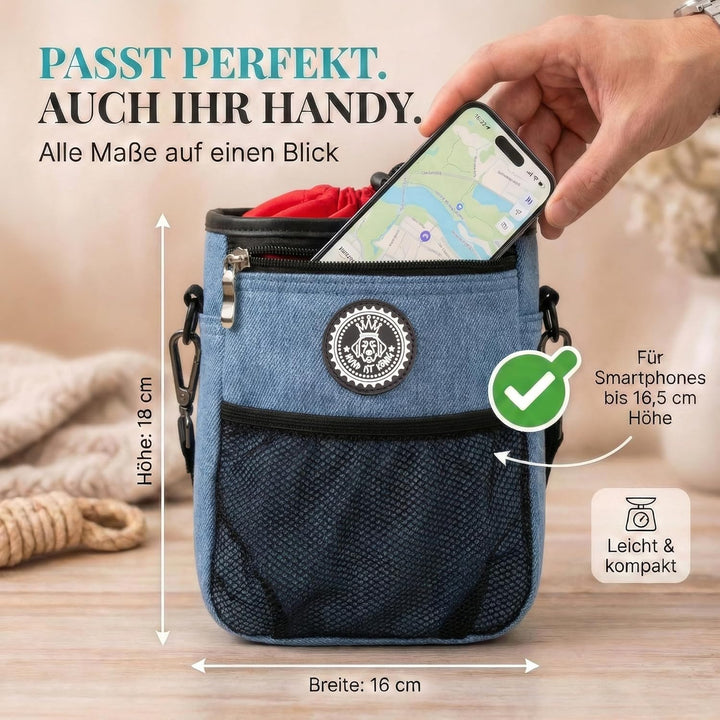 HUND IST KÖNIG® Premium Leckerlibeutel für Hunde - der Alleskönner - Robuster Futterbeutel Hunde mit
