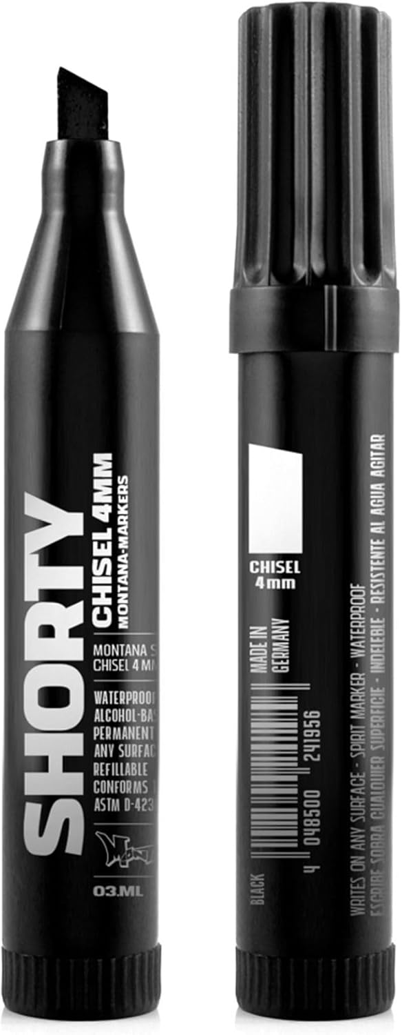 Grog Action Pack Death Black - Street Ink Refill 200ml + 25mm Empty Squeezer + Montana Pocket Marker