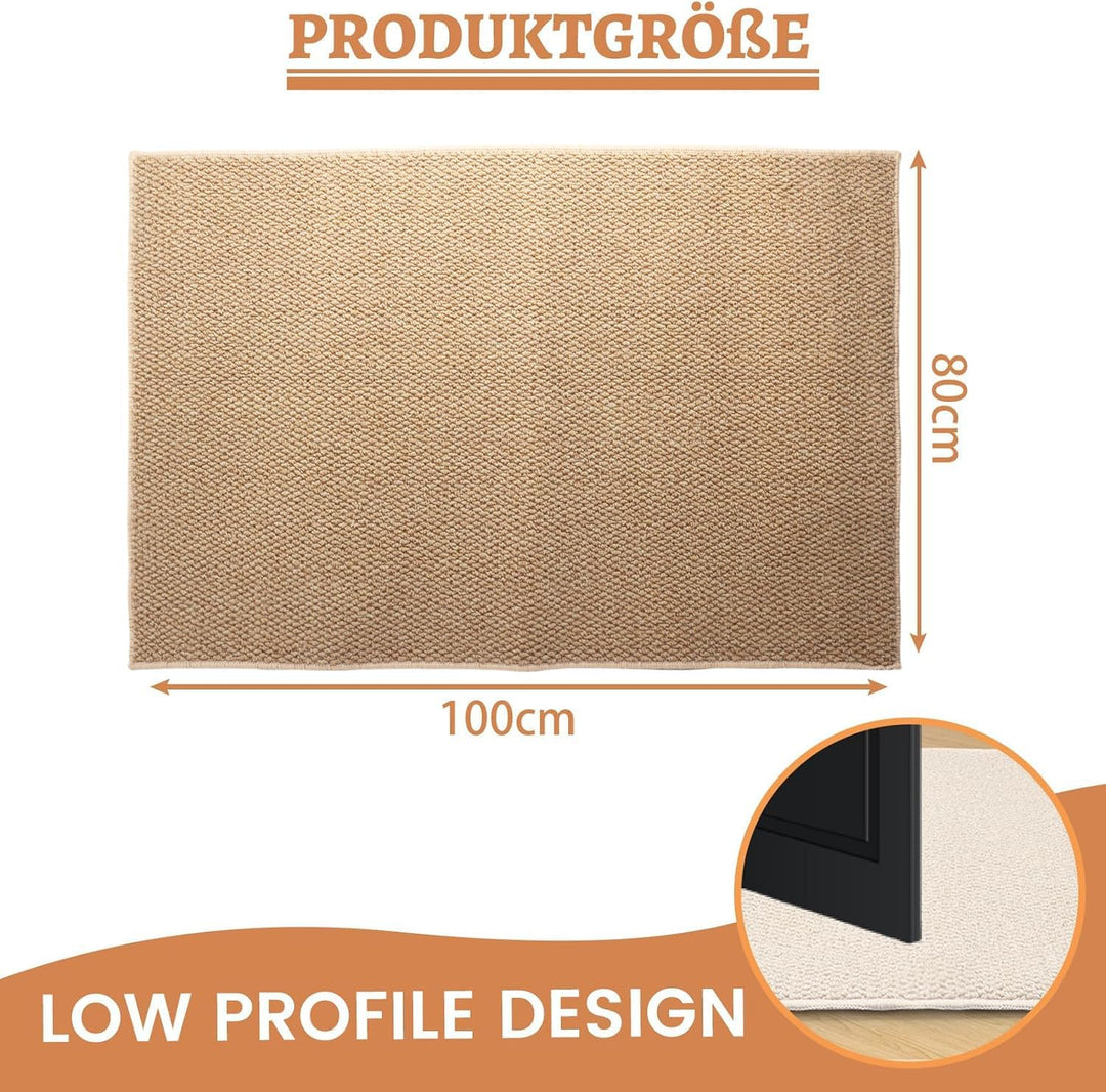 Schmutzfangmatte Innen 80x100 cm, Rutschfest Fussmatte Aussen und Innen, Waschbar Sauberlaufmatte Tü