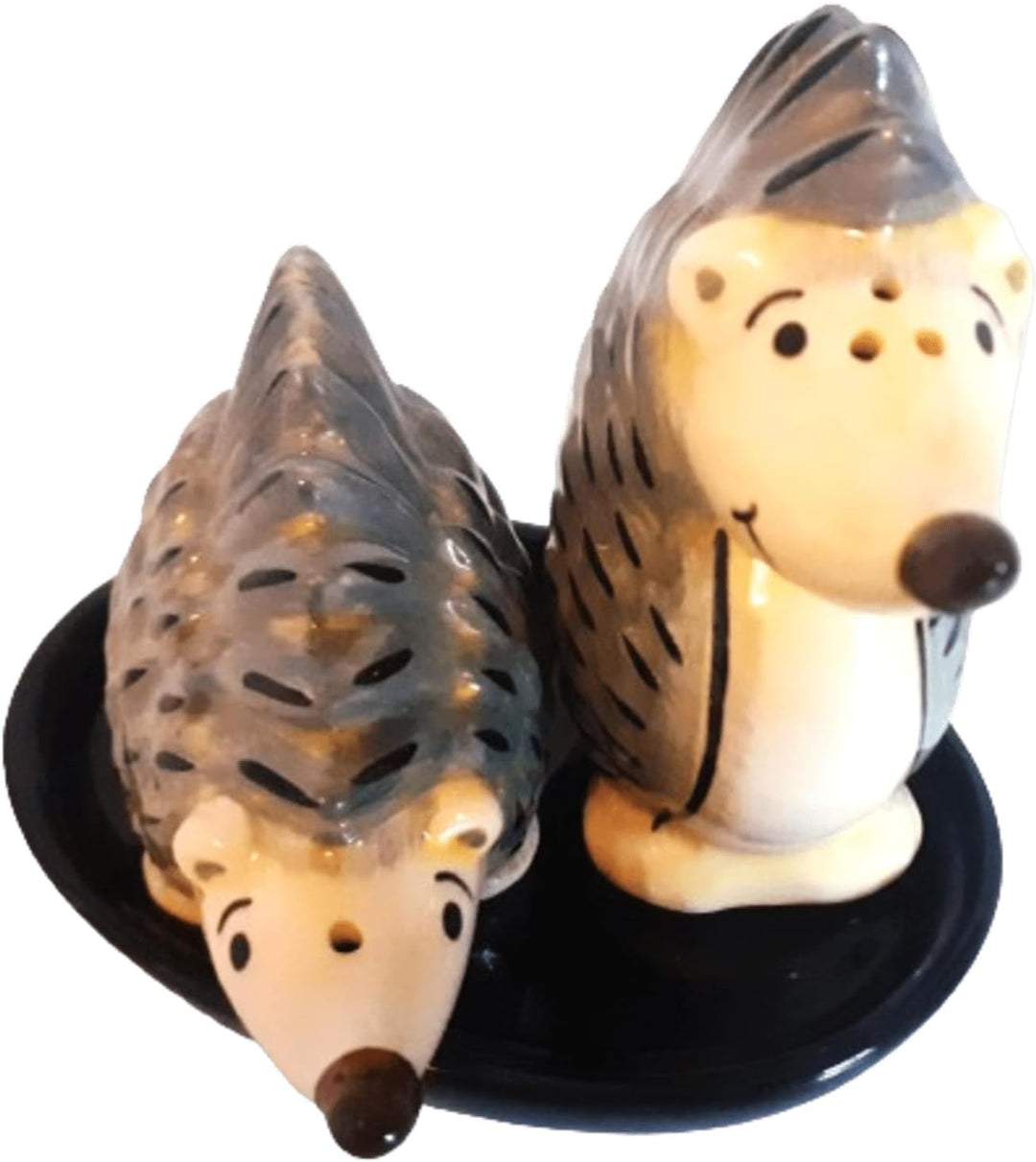 Igel Salz und Pfefferstreuer Figur Keramik Tier Geschenk Küche Frühstückstisch Set