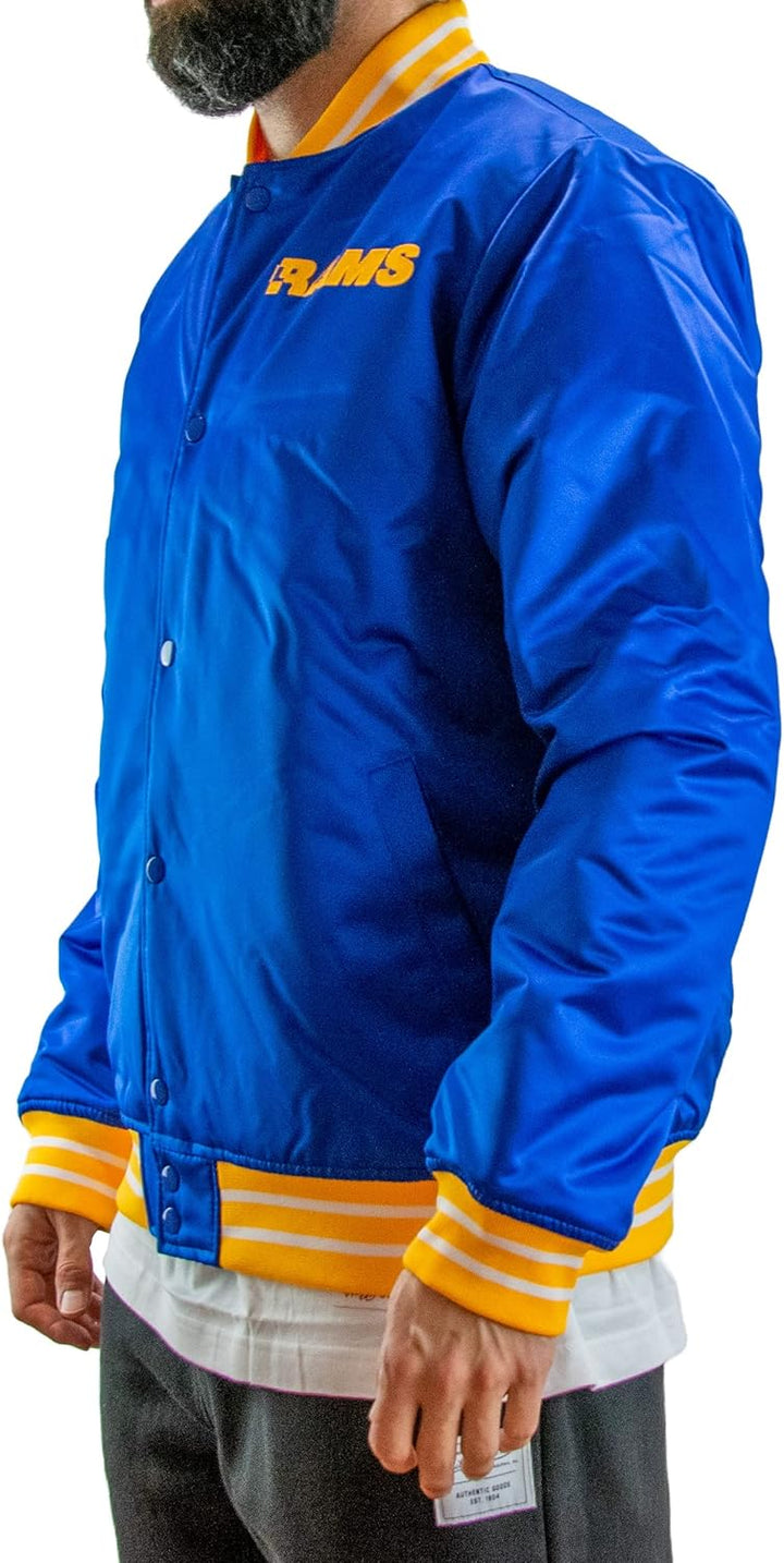 Mitchell & Ness NFL Heavyweight Satin Jacket L Los Angeles Rams - Royal, L Los Angeles Rams - Royal