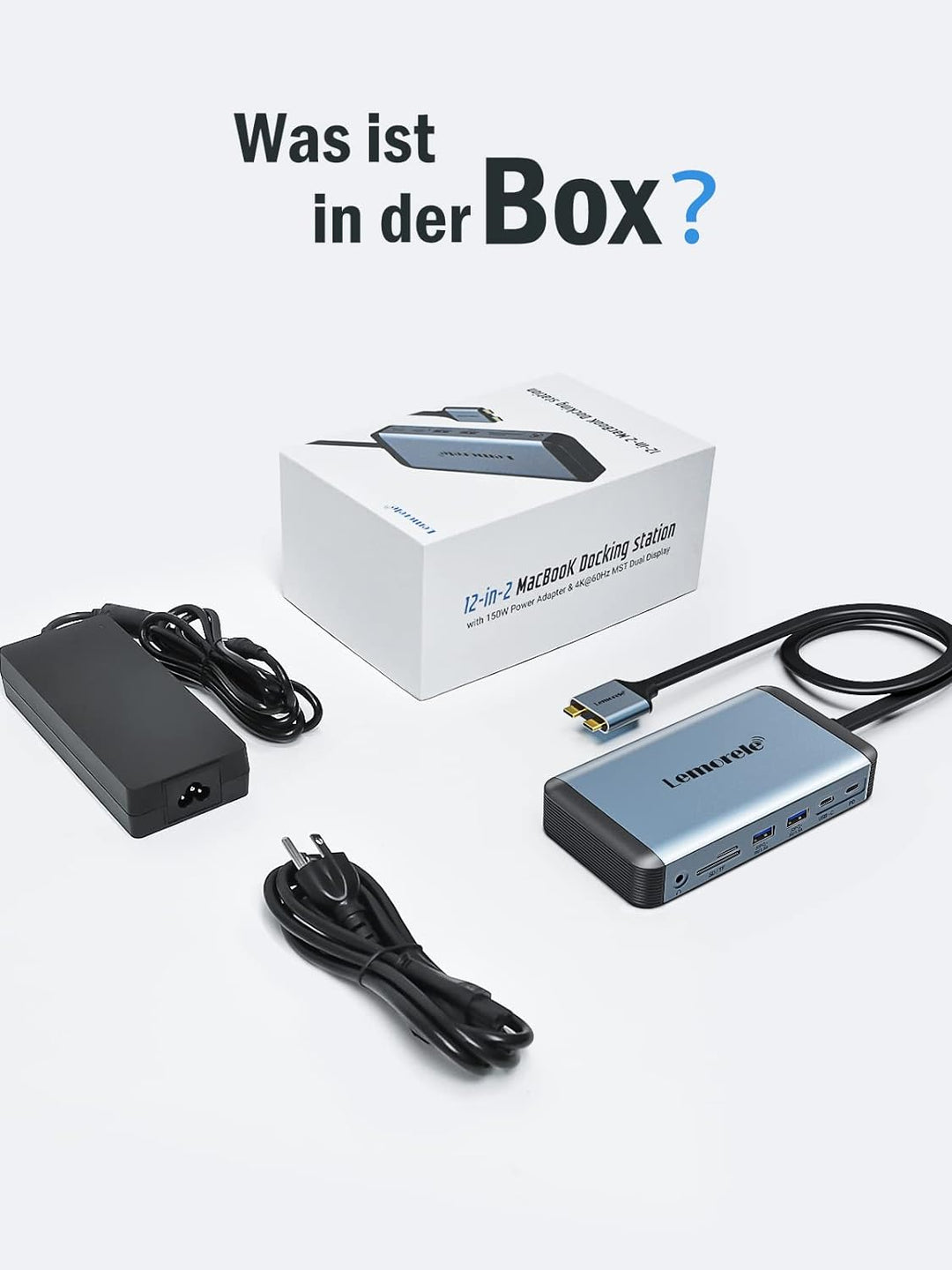 USB C Docking Station für MacBook Dual Display, Lemorele 12 in 2 Docking Station mit Dual 4K@60Hz HD