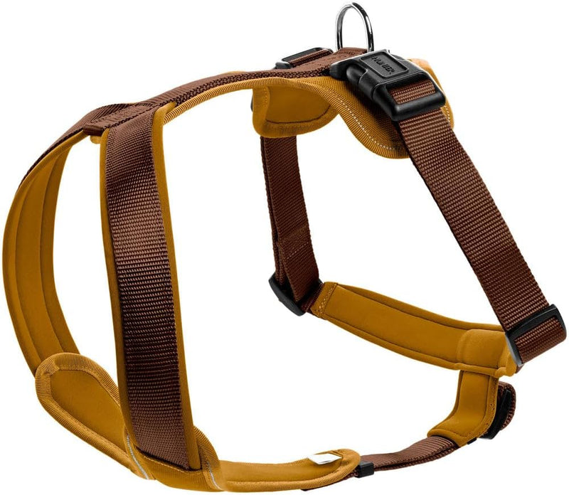 HUNTER NEOPREN Hundegeschirr, Nylon, gepolstert mit Neopren, M/1 53 - 65 cm, braun/caramel braun/car