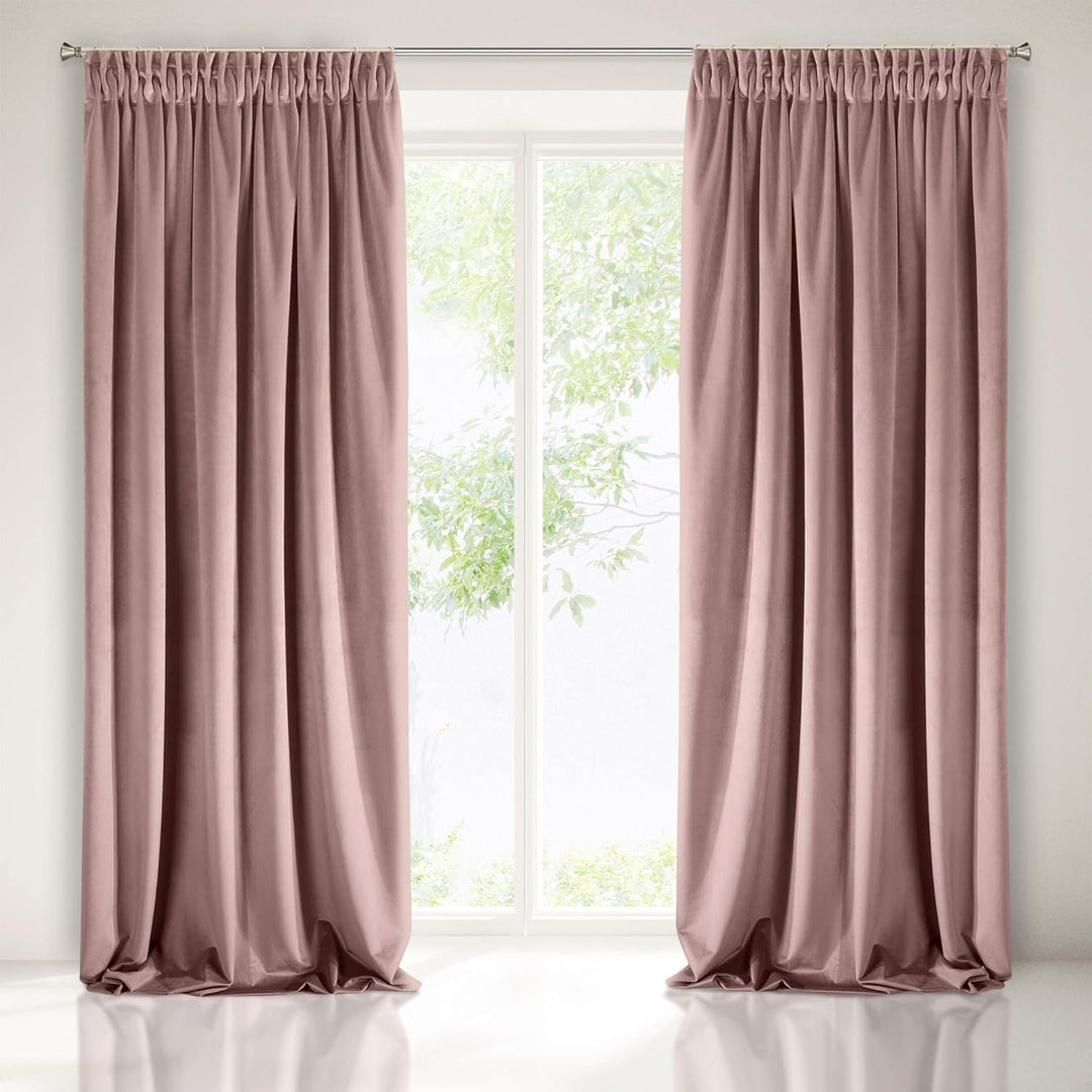 Eurofirany Ria Vorhang Velvet Dunkelrosa Samt 1 STK. Weich Kräuselband Edel Elegant Hochwertig Glamo