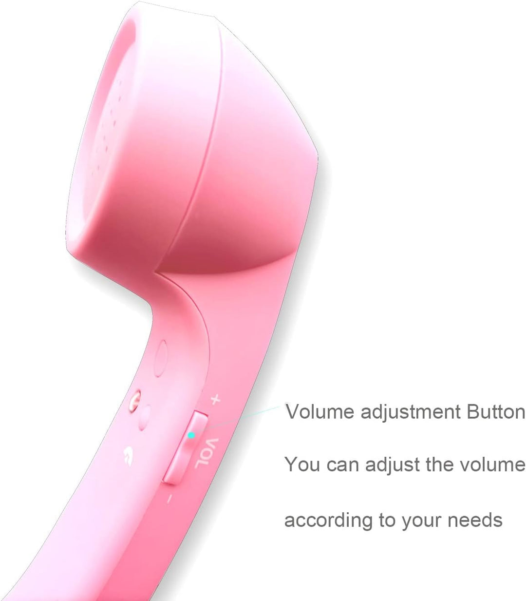 kabellose Retro-Telefonhörer Kopfhörer Bluetooth für EIN Handy mit bequemem Anruf,rosa, Rosa