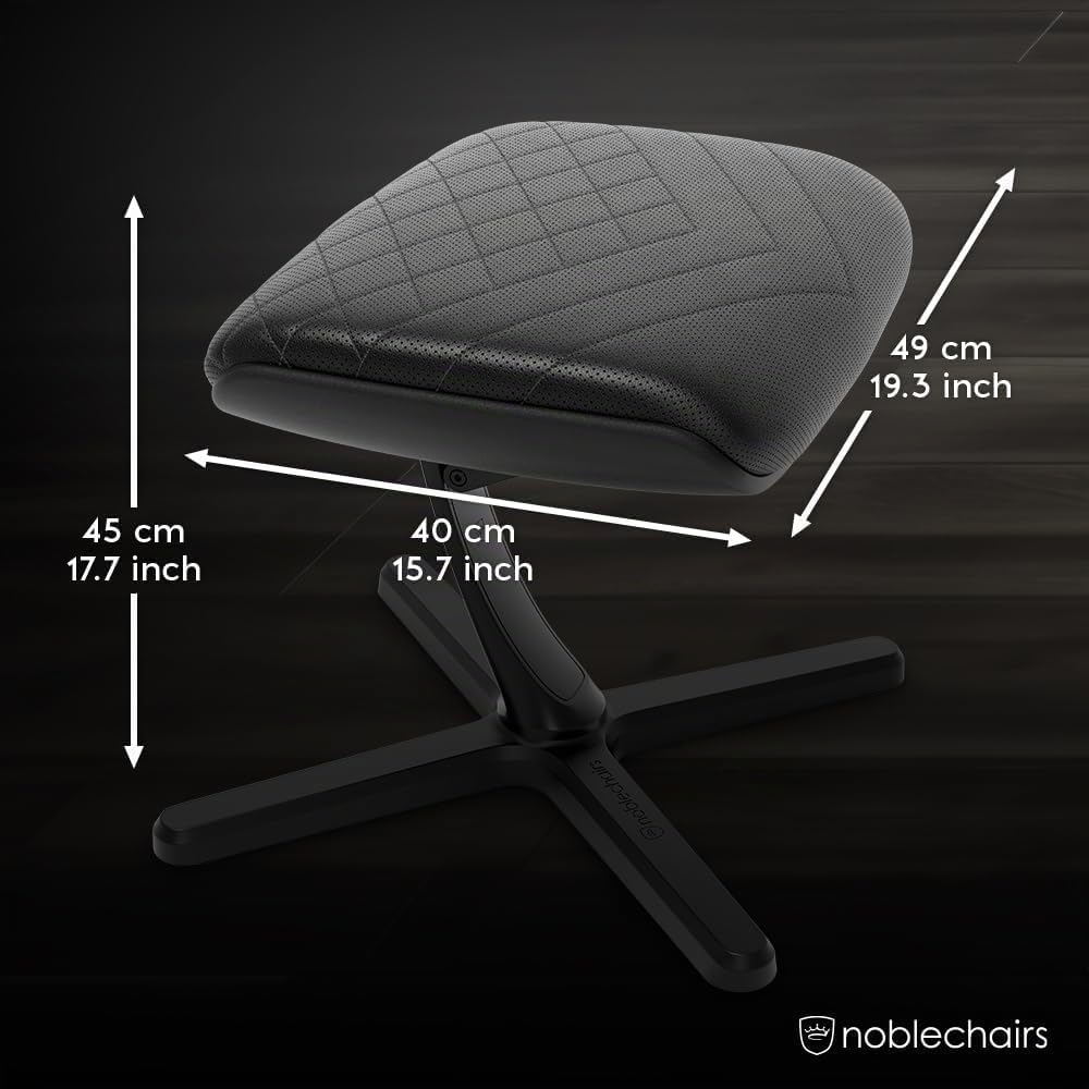 noblechairs Footrest V2.0, PU-Leder Edition, 45-Grad Neigung, Premium Materialien, Veganer PU-Leder