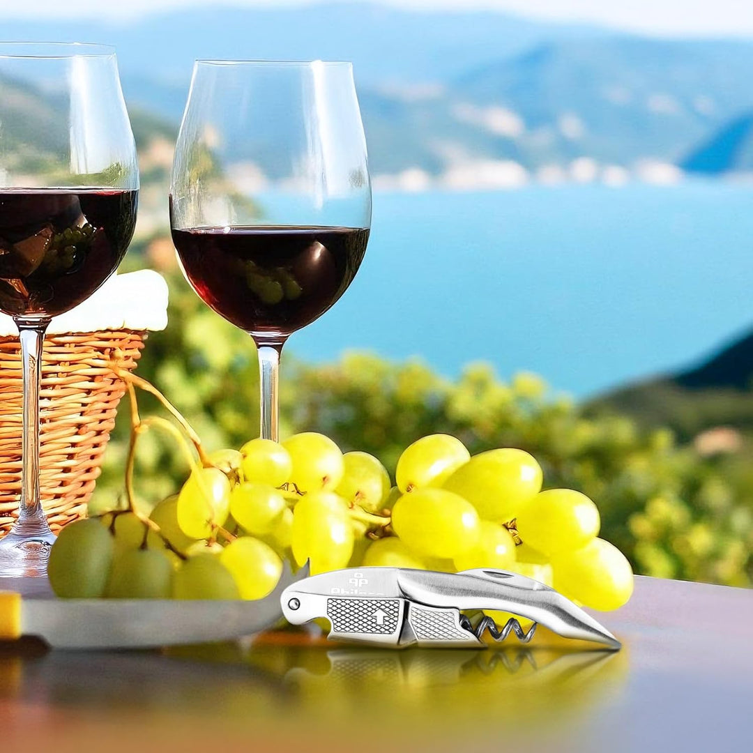 PHILORN All-in-1 Profi Korkenzieher, Prämie Edelstahl, Gratis Weinrezept Ebook, Kellnerkorkenzieher,