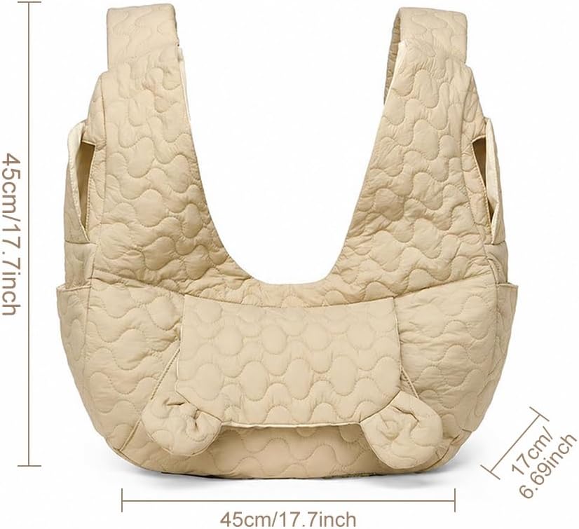Hundetragetasche Bis 10 Kg, Freihändige Hundetasche Für Kleine Hunde mit Verstellbarem Gurt, Front H