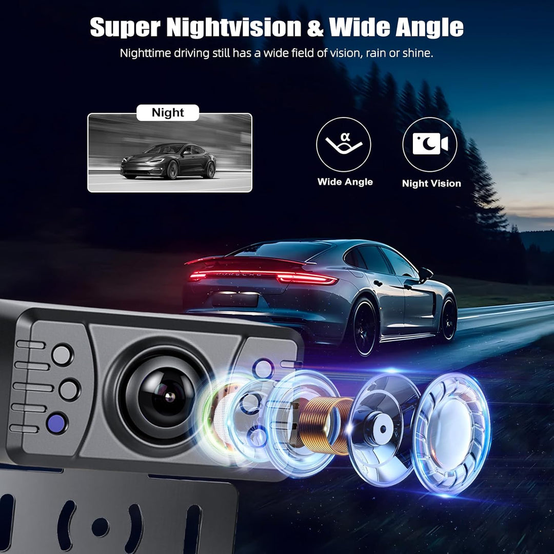CAMECHO Rückfahrkamera Kabellos IP68 Wasserdicht Nachtsicht Weitwinkel Kamera mit 4.3 Zoll TN Bildsc
