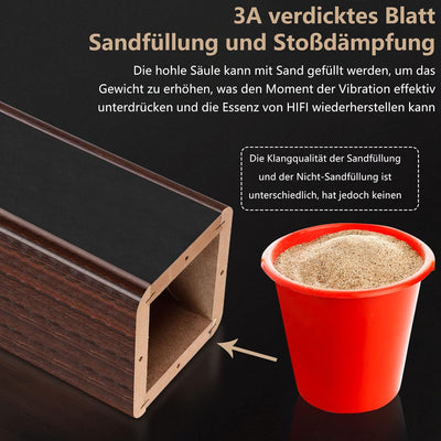 BQKOZFIN Lautsprecherständer 30 cm hoher Boxenständer Holz, 2er-Set, Speaker Stand geeignet für Rega