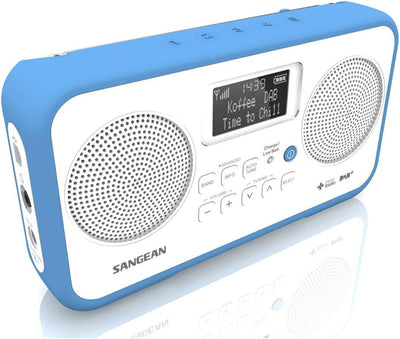 Sangean DPR-77 tragbares DAB+ Digitalradio (UKW-Tuner, Batterie-/Netzbetrieb) weiss/blau, weiss/blau