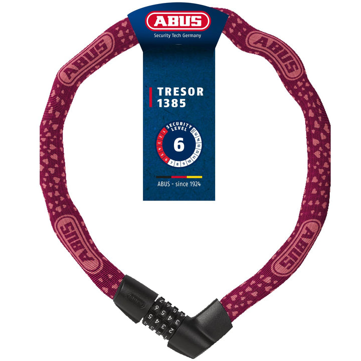 ABUS Kettenschloss Tresor 1385/75 – Zahlenschloss aus gehärtetem Stahl – 6 mm starke Vierkantkette –