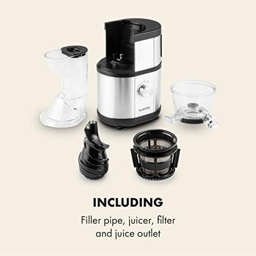 Klarstein Fruitberry, Entsafter, vertikale Saftpresse, extrem feine Edelstahl-Mikrosieb, Slow Juicer