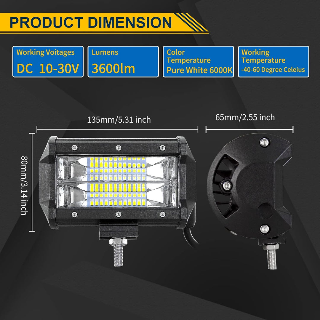 Willpower 42 Zoll 107CM 540W Led Arbeitsscheinwerfer Bar Gebogen + 2pc 5 Zoll Led Scheinwerfer + Kab