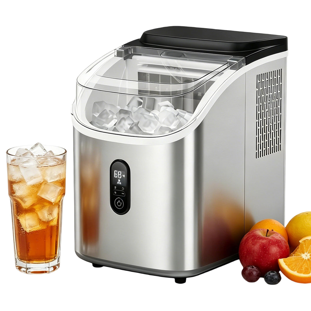 Eiswürfelmaschine, Eiswürfelbereiter Selbstansaugend mit LCD Display, Ice Cube Maker 20kg/24h, Selbs