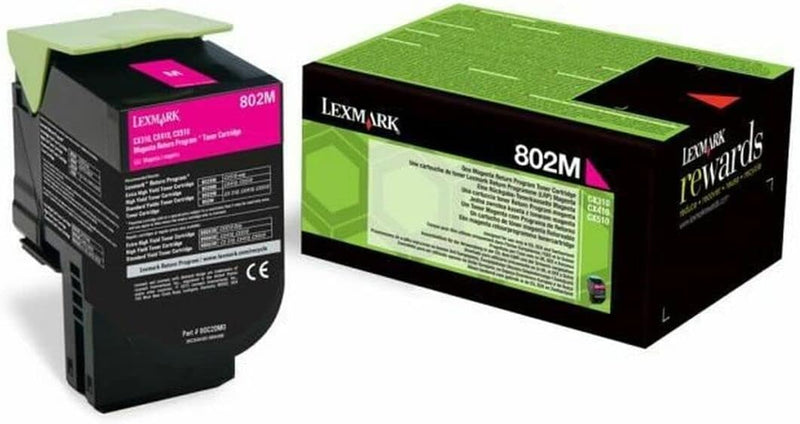 Lexmark 80C20M0 Return Program Toner Cartridge, magenta Magenta 802m, Magenta 802m