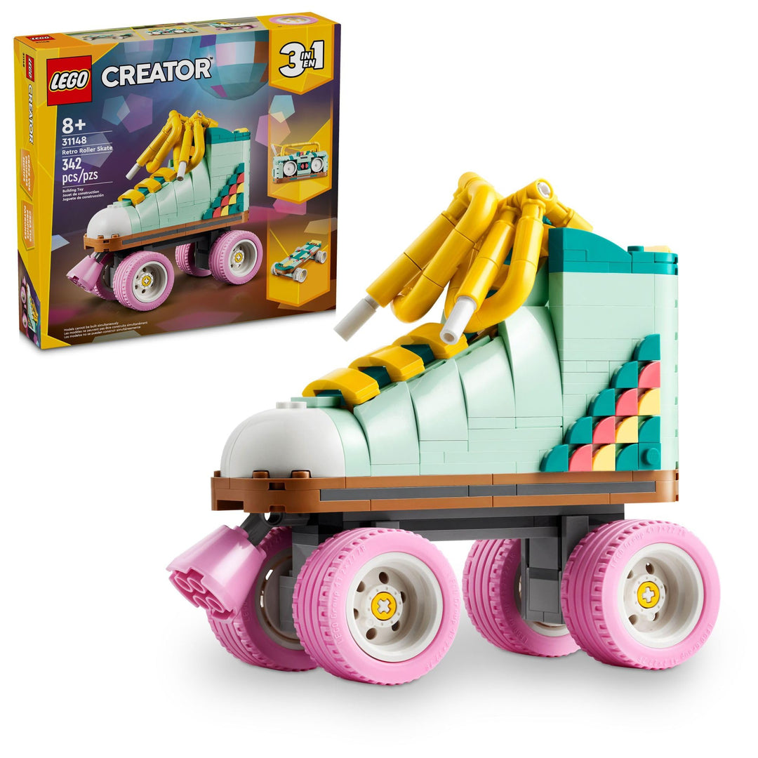 Lego Creator 3 in 1 Retro Rollschuh Bauset 31148, verwandelt Sich vom Rollschuhspielzeug zum Mini-Sk