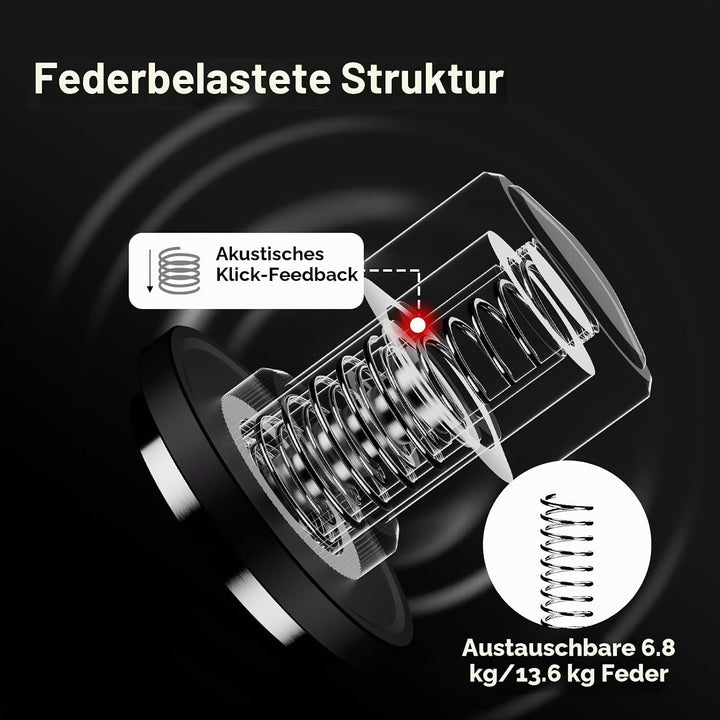 58,35 mm Espresso-Tamper, stossfestes Design mit akustischer Rückmeldung, 3-fach gefederter Kaffee-T