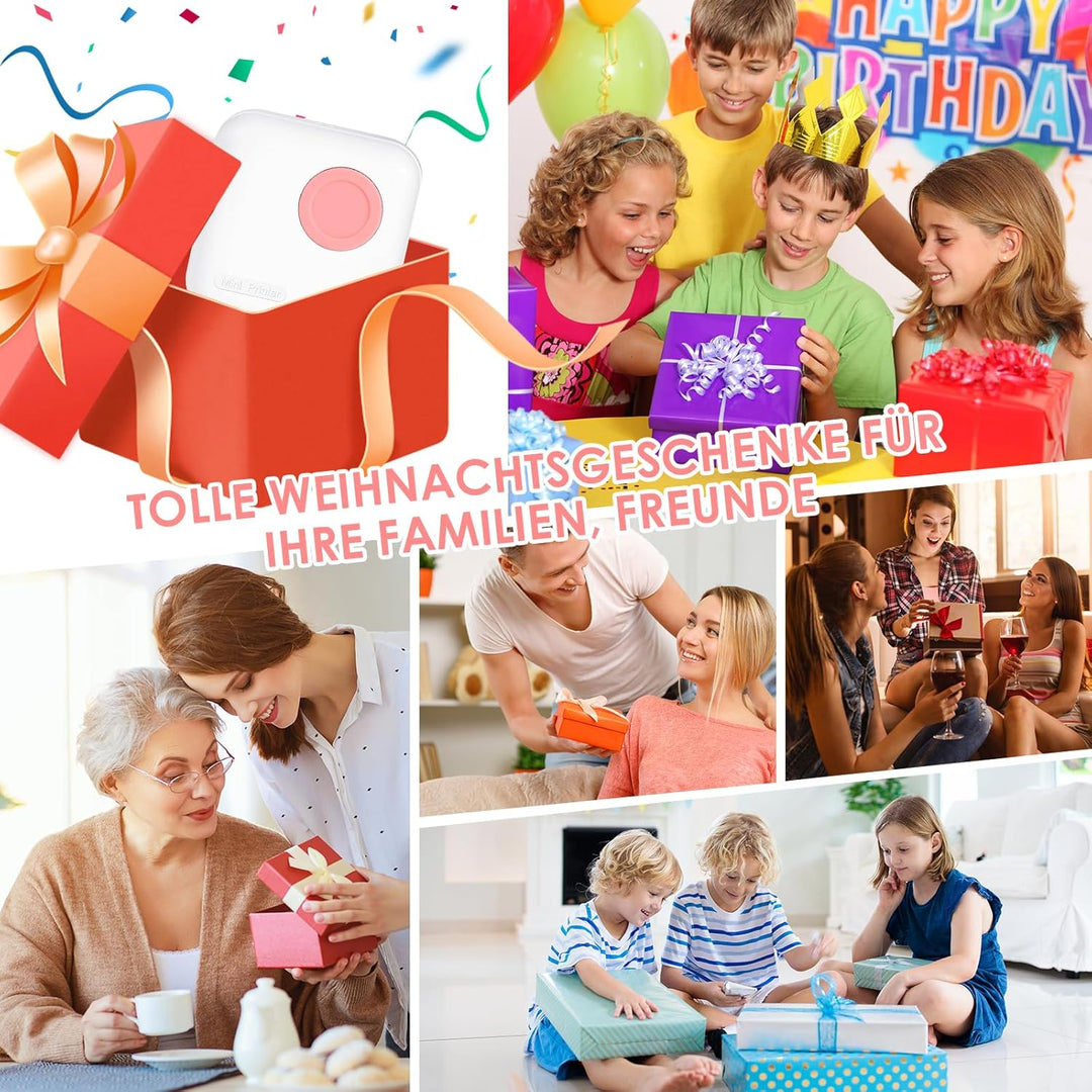 GuKKK Mini-Fotodrucker, Thermodrucker, tragbarer Sofortbilddrucker, Mini-Fotodruck vom Handy, Thermo