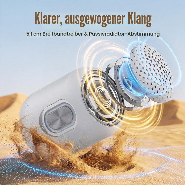 Bobtot Tragbarer Bluetooth Lautsprecher, kabellos, wasserdicht klein, mit 24 Stunden Akkulaufzeit, l