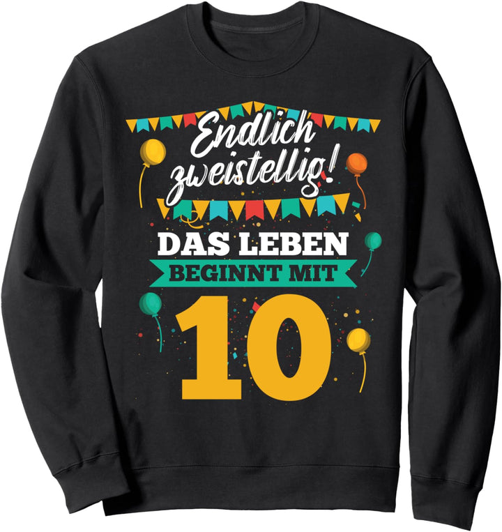 10 Geburtstag junge mädchen Geburtstagsshirt 10 Jahre Sweatshirt