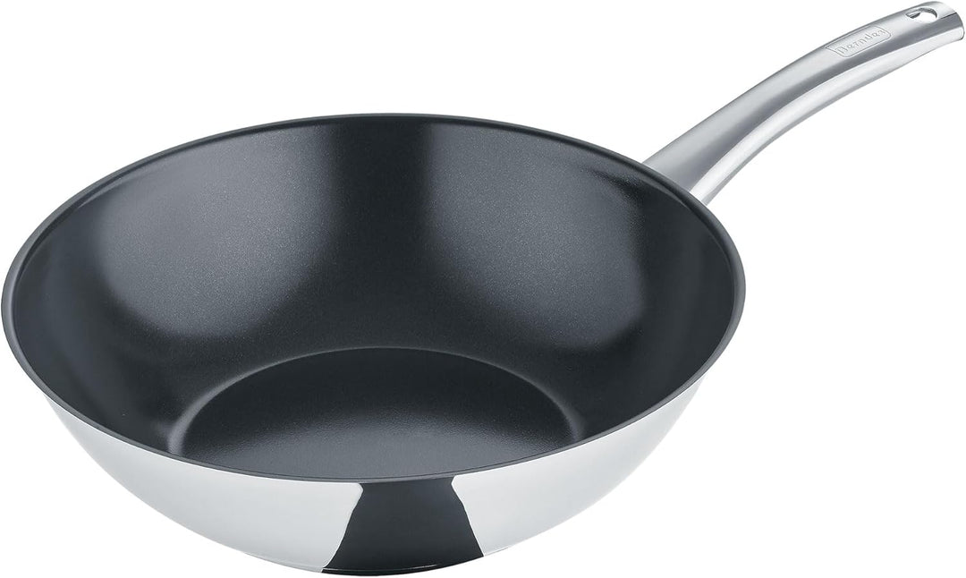 Berndes Wokpfanne 30 cm mit Glasdeckel – Edelstahlpfanne mit Versiegelung – Induktion & allherdtaugl