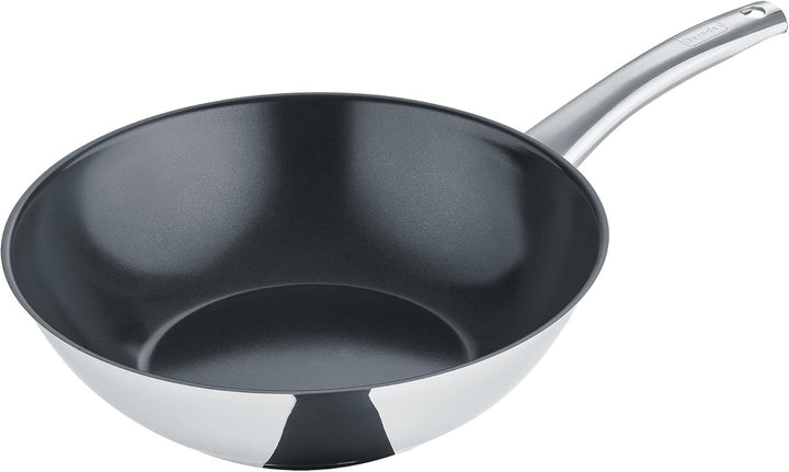 Berndes Wokpfanne 30 cm mit Glasdeckel – Edelstahlpfanne mit Versiegelung – Induktion & allherdtaugl