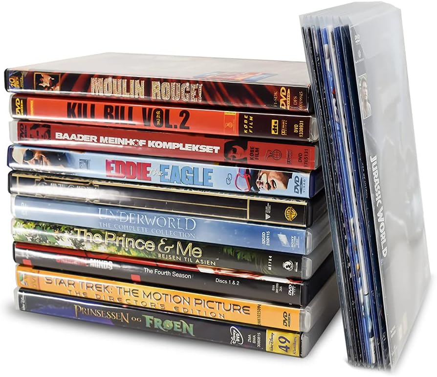 3L DVD Hüllen für DVD-Filme Aufbewahrung – Platz für Cover - 100 Stück &amp; Blu-Ray Hüllen für Blu Ray
