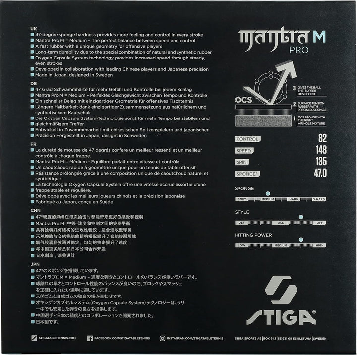 Stiga Tischtennisbelag Mantra Pro M Rot, Rot