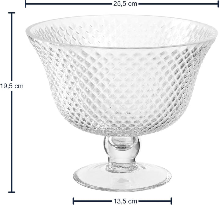 Leonardo Poesia Dekoschale aus Glas, Blumenvase mit Fuss, Höhe 19,5 cm, klar, 076435