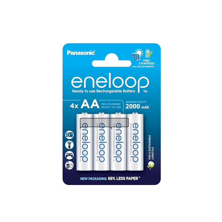 eneloop Smart Ladegerät, für 1-4 AA/AAA NI-MH Akkus & AA/Mignon NI-MH Akku, 4er-Pack, Kapazität mit
