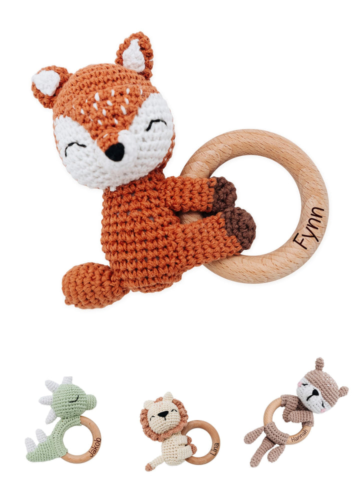 Personalisierter Beissring Baby - Niedlicher Greifling für Baby&
