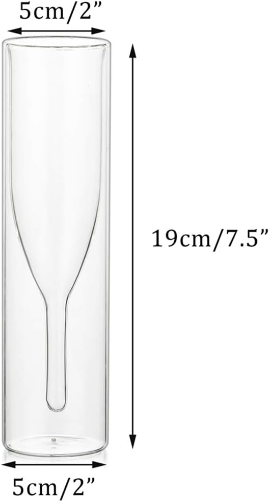 Sziqiqi Massive Doppelwandige Champagnerglas Kristallgläser, Classics Tulip Goblet Stemless Clear Gl
