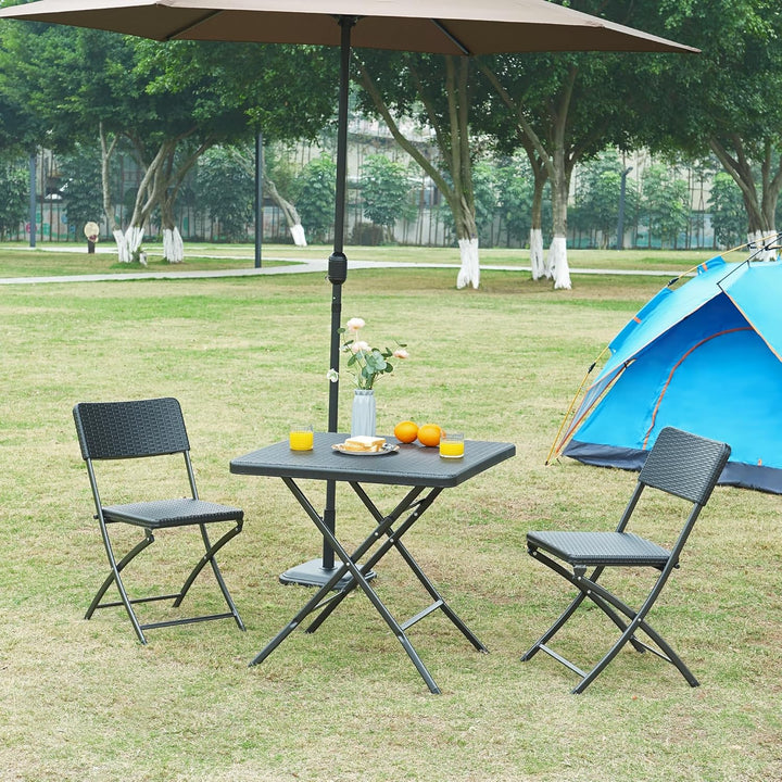 [en.casa] Klapptisch Mark Gartentisch Campingtisch klappbar 78 x 78 x 74 cm quadratisch Picknicktisc