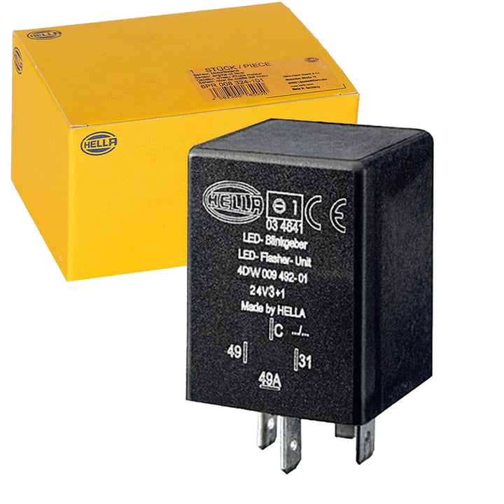 HELLA - Blinkgeber - 24V - 4-polig - gesteckt - elektrisch - LED - mit Halter - 4DW 009 492-011