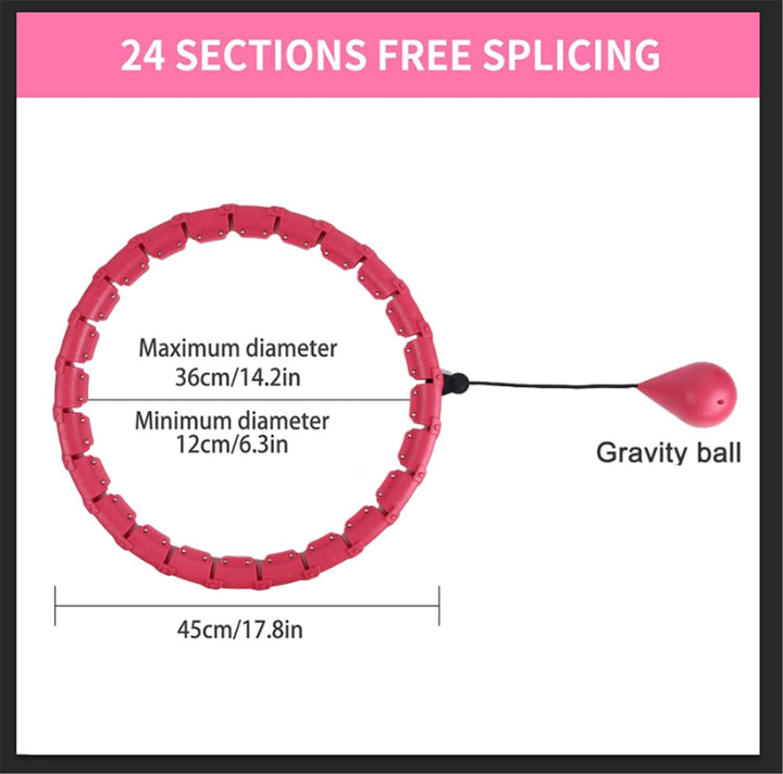 Pterygoid Hula Fitness Reifen Erwachsene & Kinder, Smart Fitness Reifen zur Gewichtsreduktion, 24 Ab