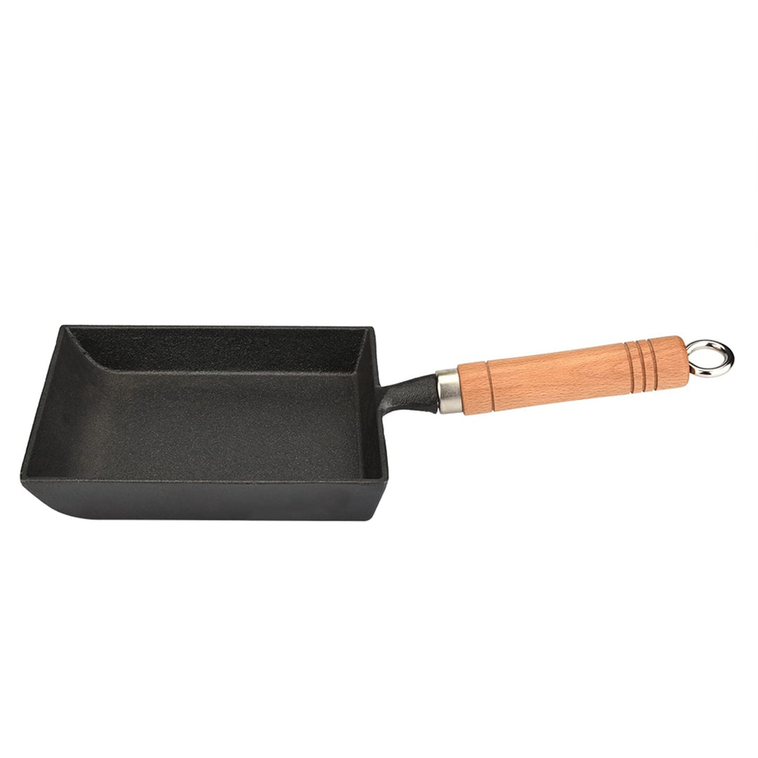 Tamagoyaki Pfanne Mini Gusseisen Bratpfanne Holzgriff Eisen Omelett Topf Tamagoyaki Pfannkuchen Home