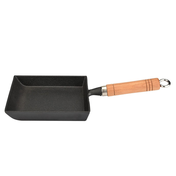 Tamagoyaki Pfanne Mini Gusseisen Bratpfanne Holzgriff Eisen Omelett Topf Tamagoyaki Pfannkuchen Home