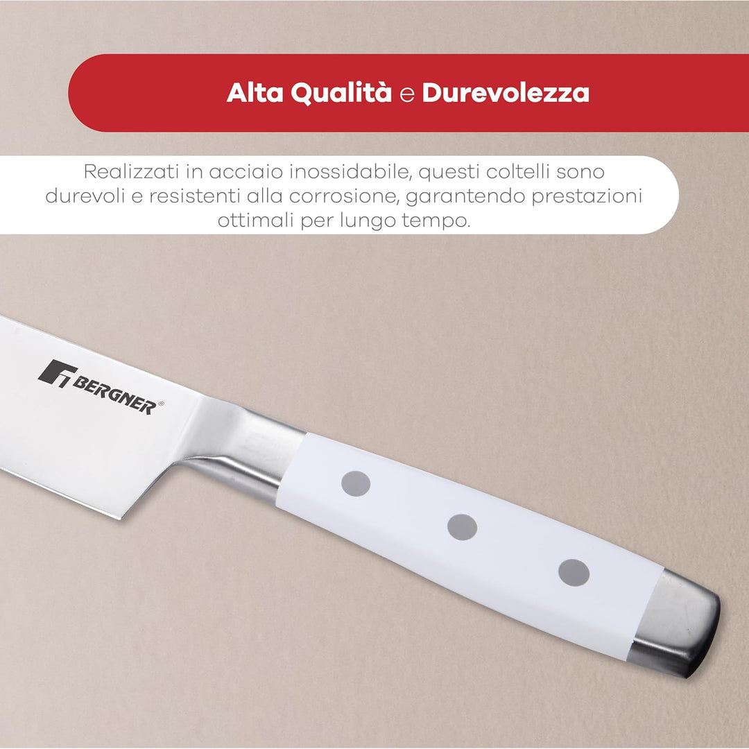4ER SET MESSER AUS EDELSTAHL WEISS NATÜRLICH BG Weiss 4-tlg, Weiss 4-tlg